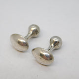 Pair of Cast Sterling Silver Modernist Style Gents Cufflinks Vintage 2000 London