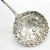 19th Century Dutch Sterling Silver Cow & Milkmaid Pattern Caddy Spoon Antique