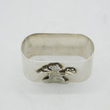 Sterling Silver & Gold Teddy Bear Christening Napkin Ring Vintage 1990