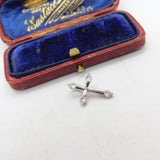 Sterling Silver Simple Crucifix Charm Pendant Vintage c1970