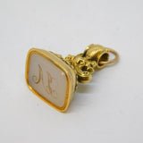 George III 15ct Yellow Gold White Hardstone 'JA' Monogram Fob Seal Antique