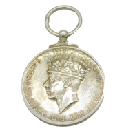 King George VI Sterling Silver Faithful Service Medal 'Janet Munro' Antique