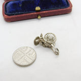 Sterling Silver Cycle Rickshaw Charm Pendant Vintage c1970