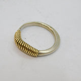 9ct Gold & Sterling Silver Studio Band Ring Vintage 1992 Sheffield Size M 1/2