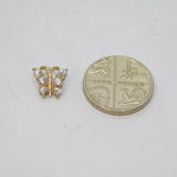 Sterling Silver CZ Tiny Butterfly Pendant Contemporary c1990s