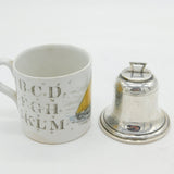 Edwardian Sterling Silver Novelty Ship's Bell Inkwell Antique 1910 Birmingham