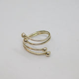 Sterling Silver Double Strand Studio Style Open Ring Vintage c1970 Size L 1/2