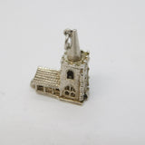 Sterling Silver Opening Large Church Charm Pendant Vintage c1970s