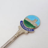 Sterling Silver & Enamel Tewkesbury Souvenir Spoon Vintage 1959 Birmingham