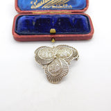 Sterling Silver Filigree Pattern Spring Flower Brooch Vintage c1970