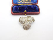 Sterling Silver Filigree Pattern Spring Flower Brooch Vintage c1970