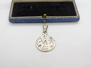 Sterling Silver Cave Painting Style Primitive Charm Pendant Vintage c1970