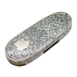 19th Century Russian Silver Niello Enamel Three-Coin Holder Antique c1850s
