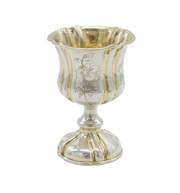 19th Century French .950 Silver Floral Pattern Small Goblet Antique c1850s