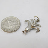 Sterling Silver Welsh Leek Charm Pendant Vintage c1970s