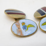 WWII-era Gold Plated Enamel RAF Wings Gents Cufflinks AF Antique c1940