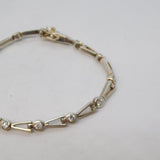 Sterling Silver Spinel Set Arrow Form Bracelet Vintage c1970 18cm Length
