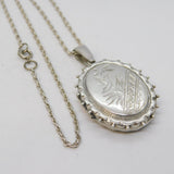 Aesthetic Style Sterling Silver Swallow & Flower Pattern Locket Necklace Vintage