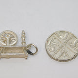 Sterling Silver Spinning Wheel Charm Pendant Vintage c1970