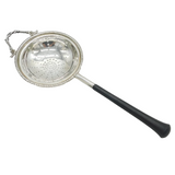 Sterling Silver & Turned Wooden Handle Tea Strainer Vintage 1965 Birmingham
