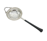 Sterling Silver & Turned Wooden Handle Tea Strainer Vintage 1965 Birmingham