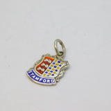Sterling Silver Enamel Shield Stamford Souvenir Charm Pendant Vintage c1970
