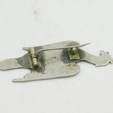 19th Century Silver Plated Flying Dove Engraved Sweetheart Brooch Antique c1880s