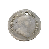 George III Bank of Ireland Five Pence Bank Token Coin Antique 1805 Drilled