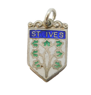 Sterling Silver Enamel St. Ives Charm Pendant Vintage c1970s
