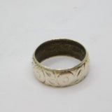 Victorian Sterling Silver Floral Wedding Ring Antique 1898 London Size N 1/2