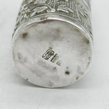 19th Century Chinese Sterling Silver Floral Pattern Pepper Shaker Antique c1880s