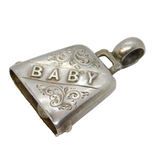 Victorian Sterling Silver Baby Bell Rattle Pendant Antique 1901 Birmingham