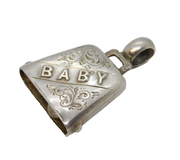 Victorian Sterling Silver Baby Bell Rattle Pendant Antique 1901 Birmingham