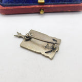 South Africa Sterling Silver & Enamel Wits Univeristy Crested Brooch Antique