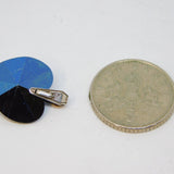 Sterling Silver Blue Vitrail Faceted Crystal Heart Charm Pendant Vintage c1970