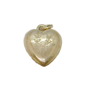 Edwardian Sterling Silver Swallow Front Heart Charm Or Pendant Antique c1910s