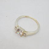 Sterling Silver Triple Sparkling CZ Dress Band Ring Vintage c1990 Size P 1/2