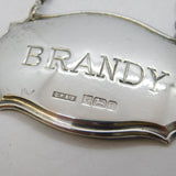 Sterling Silver Brandy Decanter Label Vintage 1984 Birmingham