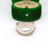 Sterling Silver Double Part Textured Wavy Ring Vintage c1970 Size O