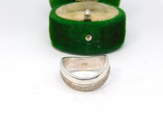 Sterling Silver Double Part Textured Wavy Ring Vintage c1970 Size O