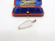 Sterling Silver Pink Mother of Pearl Drop Charm Pendant Vintage c1970