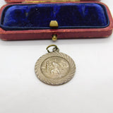 Sterling Silver St Christopher Coin Charm Pendant Vintage c1970