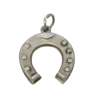 Sterling Silver Horseshoe Charm Pendant Vintage c1970