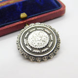 Victorian Sterling Silver Ivy Leaf or Star Form Sweetheart Brooch Antique c1880