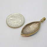 Sterling Silver Mother of Pearl Mosaic Drop Charm Pendant Vintage c1970s