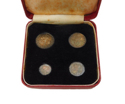 Queen Victoria Boxed .925 Silver Four-Piece 1899 Maundy Money Coin Set Antique