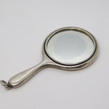 Sterling Silver Miniature Chatelaine Hand Mirror Antique 1913 Birmingham Deco