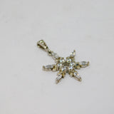 Sterling Silver CZ Set Snowflake Charm Pendant Vintage c2000