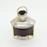 Victorian Novelty Sterling Silver Port Ship's Lantern Inkwell AF Antique 1899