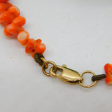 9ct Gold Clasp Graduated Red Coral Necklace Antique c1920 Art Deco